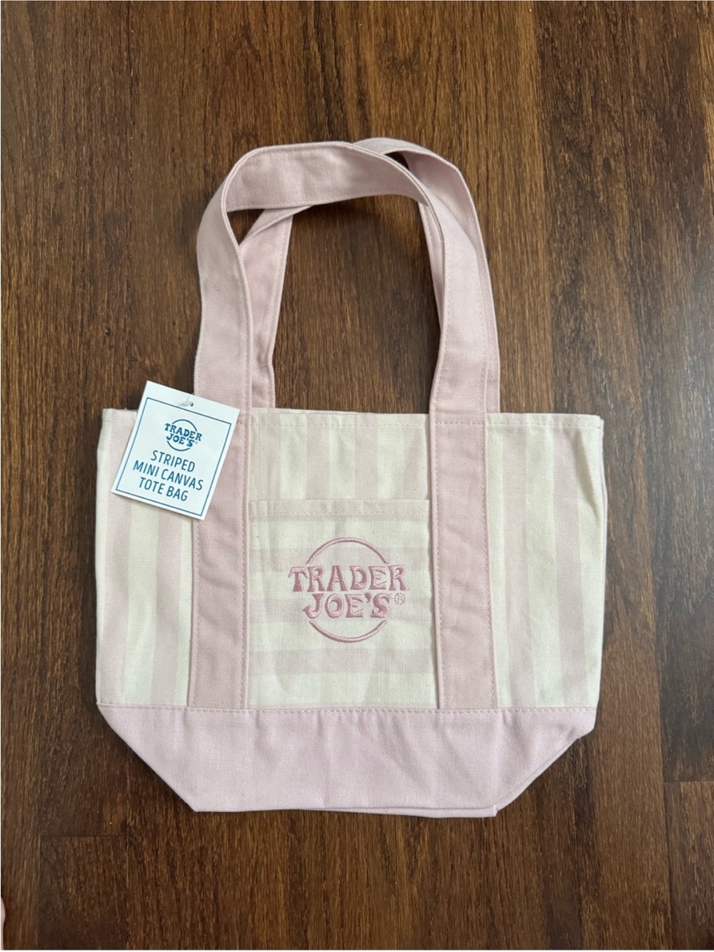Trader Joe’s Pink Striped Mini Tote Bag